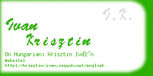 ivan krisztin business card